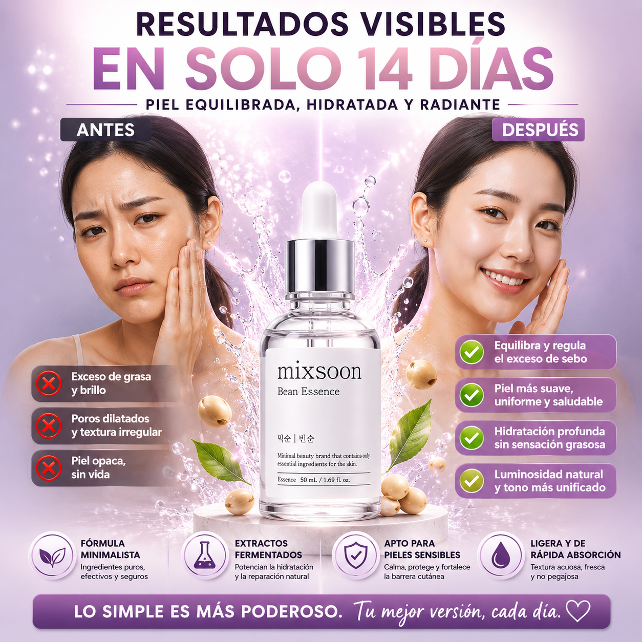 GlowBean™️ – Esencia de Frijol Fermentado para Piel de Cristal, Hidratación y Glow Natural ✅